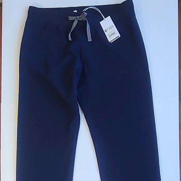 FIGS Scrubs Livingston Pants w/ Drawstring  Navy Blue Women's Medium  NWT - Picture 2 of 9